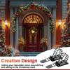Garland Hangers for Front Door Adjustable Christmas Garland Hooks Ties Hanging Strips Straps for Mantle Fireplace String Light Window Xmas Stocking Wreath Decorations(White,50 Pcs)(Black)