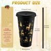 Sliner 10 Pcs Christmas Plastic Cups with Lid and Straw 24oz Reusable Christmas Plastic Cups Thick Xmas Party Drinking Tumblers for Iced Coffee Xmas Party Supplies(Red, Gold)(Black  Gold)