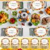 Sliner 100 Count Thanksgiving Oval Plates with Fall Leaves Disposable Dinner Give Thanks Platters with Gold Foil Serving Thanksgiving Large Paper Plates Wedding Platter Holiday Dinnerware Decoration