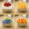 Sliner 100 Pcs 10 oz Mini Cake Pans with Lids Aluminum Foil Disposable Ramekins Mini Cake Cups with Spork Sticker Square Cupcake Cups Baking Tins for Kitchen Party Wedding Birthday(Gold Silver)(Silver)