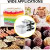 Sliner 100 Pcs 10 oz Mini Cake Pans with Lids Aluminum Foil Disposable Ramekins Mini Cake Cups with Spork Sticker Square Cupcake Cups Baking Tins for Kitchen Party Wedding Birthday(Gold Silver)(White)