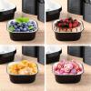 Sliner 100 Pcs 10 oz Mini Cake Pans with Lids Aluminum Foil Disposable Ramekins Mini Cake Cups with Spork Sticker Square Cupcake Cups Baking Tins for Kitchen Party Wedding Birthday(Gold Silver)(Black Silver)