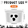 Sliner 100 Pcs 16 oz Halloween Treat Snack Cups Jack O Lantern Pumpkin Ice Cream Bowls Disposable Ghost Paper Cup Soup Yogurt Dessert Bowls for Halloween Party Supplies(White, Ghost)