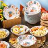 Sliner 100 Pcs 16 oz Thanksgiving Paper Bowl Pumpkin Autumn Maple Leaves Disposable Fall Thanksgiving Soup Bowl for Holiday Party Snack Dessert Salad Milk Cereal Serving Catering Event Supplies(100)