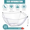 Sliner 100 Pcs Square Plastic Bowls 8 oz Plastic Serving Bowls Disposable Chip Containers for Parties Snack Fruit Candy Containers for Candy Buffet Salad Bar Buffet Party Supplies(Clear)(Clear)