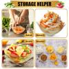 Sliner 100 Pcs Square Plastic Bowls 8 oz Plastic Serving Bowls Disposable Chip Containers for Parties Snack Fruit Candy Containers for Candy Buffet Salad Bar Buffet Party Supplies(Clear)(Gold Glitter)