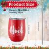 Sliner 12 Pack Christmas Wine Tumbler 12 oz Christmas Stainless Steel Wine Glass Christmas Gift Tumbler Cup with Straw and Brush Santa Elk Coffee Mug Holiday Gift for Xmas Party Favor (Snowman)(Tree)