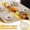Sliner 12 Pack Fall Halloween Thanksgiving Placemats Autumn Pumpkin Place Mats, 17 x 16 Inch Pressed Vinyl Metallic Thanksgiving Table Decorations for Party Kitchen Dinning (Sliver)(Gold)