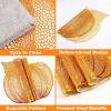 Sliner 12 Pack Fall Halloween Thanksgiving Placemats Autumn Pumpkin Place Mats, 17 x 16 Inch Pressed Vinyl Metallic Thanksgiving Table Decorations for Party Kitchen Dinning (Sliver)(Bronze)