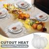 Sliner 12 Pack Fall Halloween Thanksgiving Placemats Autumn Pumpkin Place Mats, 17 x 16 Inch Pressed Vinyl Metallic Thanksgiving Table Decorations for Party Kitchen Dinning (Sliver)(Silver)