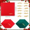 Sliner 12 Pcs Christmas Red Cloth Napkins Set 17 x 17 Inch Embroidered Seasonal Sayings Dinner Fabric Napkins Washable Wishes Grateful Blessed Merry Christmas Napkin for Holiday Kitchen Party(Red and Green)