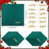 Sliner 12 Pcs Christmas Red Cloth Napkins Set 17 x 17 Inch Embroidered Seasonal Sayings Dinner Fabric Napkins Washable Wishes Grateful Blessed Merry Christmas Napkin for Holiday Kitchen Party(Green)