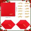 Sliner 12 Pcs Christmas Red Cloth Napkins Set 17 x 17 Inch Embroidered Seasonal Sayings Dinner Fabric Napkins Washable Wishes Grateful Blessed Merry Christmas Napkin for Holiday Kitchen Party(Red)