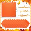 Sliner 12 Pcs Christmas Red Cloth Napkins Set 17 x 17 Inch Embroidered Seasonal Sayings Dinner Fabric Napkins Washable Wishes Grateful Blessed Merry Christmas Napkin for Holiday Kitchen Party(Orange)