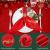 Sliner 12 Pcs Christmas Red Cloth Napkins Set 17 x 17 Inch Embroidered Seasonal Sayings Dinner Fabric Napkins Washable Wishes Grateful Blessed Merry Christmas Napkin for Holiday Kitchen Party(Red and Green)