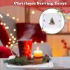Sliner 12 Pcs Christmas Serving Trays Christmas Platters Christmas Trays Large Cookie Platter Reusable Food Plates 13″ x 10″ Holiday Kitchen Dinnerware for Party Supplies(Christmas Tree)(Christmas Tree)