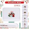 Sliner 12 Pcs Christmas Serving Trays Christmas Platters Christmas Trays Large Cookie Platter Reusable Food Plates 13″ x 10″ Holiday Kitchen Dinnerware for Party Supplies(Christmas Tree)(Assorted Styles)