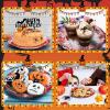 Sliner 120 Pieces Halloween Plates Bulk 9 Inch Round Paper Plates Halloween Party Decorations Red Handprint Disposable Decorations for Party Tableware Supplies, 2 Styles