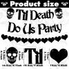 Sliner 141 Pcs Bride or Die Bachelorette Party Decorations Til Death Do Us Party Favors Wedding Plates and Napkins Banner Balloons Skull Gothic Wedding Tableware Supplies