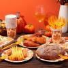 Sliner 180 Pcs Fall Party Plates and Napkins, Fall Party Supplies Include Paper Plates Napkins Cups Fork Disposable Tableware Set for Autumn Thanksgiving Decorations, Serves 30(Blue Car Pumpkin)(Leaves)