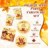 Sliner 180 Pcs Fall Party Plates and Napkins, Fall Party Supplies Include Paper Plates Napkins Cups Fork Disposable Tableware Set for Autumn Thanksgiving Decorations, Serves 30(Blue Car Pumpkin)(Cute Turkey)