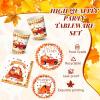 Sliner 180 Pcs Fall Party Plates and Napkins, Fall Party Supplies Include Paper Plates Napkins Cups Fork Disposable Tableware Set for Autumn Thanksgiving Decorations, Serves 30(Blue Car Pumpkin)(Red Car Pumpkin)