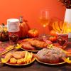 Sliner 180 Pcs Fall Party Plates and Napkins, Fall Party Supplies Include Paper Plates Napkins Cups Fork Disposable Tableware Set for Autumn Thanksgiving Decorations, Serves 30(Blue Car Pumpkin)(Bright Turkey)