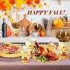 Sliner 180 Pcs Fall Party Plates and Napkins, Fall Party Supplies Include Paper Plates Napkins Cups Fork Disposable Tableware Set for Autumn Thanksgiving Decorations, Serves 30(Blue Car Pumpkin)(Cute Turkey)
