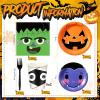 Sliner 180 Pcs Halloween Party Supplies Plates Napkins Cups Serve 30 Halloween Disposable Paper Dinner Dessert Plates Spooky Napkins Cocktail Beverage Cups Plastic Fork Set (Multicolor,Cute Style)(Colorful)