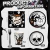 Sliner 180 Pcs Halloween Party Supplies Plates Napkins Cups Serve 30 Halloween Disposable Paper Dinner Dessert Plates Spooky Napkins Cocktail Beverage Cups Plastic Fork Set (Multicolor,Cute Style)(Black)