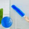 Sliner 2 Pcs Cobweb Duster Bendable Fan Duster Plastic Dust Cleaner Microfiber Head Ceiling Brush Reusable Dirt Remover for Fan Air Conditioning Home Vents Shutters (Blue)(Blue)