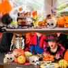 Sliner 2 Pcs Halloween Skeleton Skull Bowl and Cup – Figurine Candy Dish, Candle Holder, Planter Pot for Party Home Bar Decor