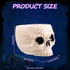 Sliner 2 Pcs Halloween Skeleton Skull Bowl and Cup – Figurine Candy Dish, Candle Holder, Planter Pot for Party Home Bar Decor