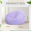 Sliner 2 Pcs Large Stuffed Storage Bean Bag Chair Cover for Kids Adults (no Filler) Stuffable Zipper Beanbag Cover for Organizing Plush Toys or Memory Foam(Green)(Large  Light Purple)