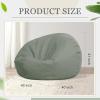 Sliner 2 Pcs Large Stuffed Storage Bean Bag Chair Cover for Kids Adults (no Filler) Stuffable Zipper Beanbag Cover for Organizing Plush Toys or Memory Foam(Green)(Khaki and Army Green)