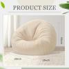 Sliner 2 Pcs Stuffed Animal Storage Bean Bag Chair Cover for Adults (No Filler) Zipper Soft Bean Bag Cover for Organizing Plush Toys, Textile or Foam(Coffee,Small)(white)