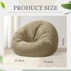 Sliner 2 Pcs Stuffed Animal Storage Bean Bag Chair Cover for Adults (No Filler) Zipper Soft Bean Bag Cover for Organizing Plush Toys, Textile or Foam(Coffee,Small)(Coffee)