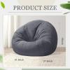 Sliner 2 Pcs Stuffed Animal Storage Bean Bag Chair Cover for Adults (No Filler) Zipper Soft Bean Bag Cover for Organizing Plush Toys, Textile or Foam(Coffee,Small)(Dark Gray)