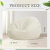 Sliner 2 Pcs Stuffed Animal Storage Bean Bag Chair Cover for Kids Adults (no Filler) Large Stuffable Zipper Beanbag Cover for Organizing Plush Toys or Memory Foam(Green, Small)(Beige)