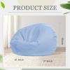 Sliner 2 Pcs Stuffed Animal Storage Bean Bag Chair Cover for Kids Adults (no Filler) Large Stuffable Zipper Beanbag Cover for Organizing Plush Toys or Memory Foam(Green, Small)(Blue)