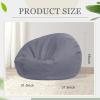 Sliner 2 Pcs Stuffed Animal Storage Bean Bag Chair Cover for Kids Adults (no Filler) Large Stuffable Zipper Beanbag Cover for Organizing Plush Toys or Memory Foam(Green, Small)(Grey)