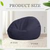 Sliner 2 Pcs Stuffed Animal Storage Bean Bag Chair Cover for Kids Adults (no Filler) Large Stuffable Zipper Beanbag Cover for Organizing Plush Toys or Memory Foam(Green, Small)(Coffee and Navy Blue)