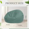 Sliner 2 Pcs Stuffed Animal Storage Bean Bag Chair Cover for Kids Adults (no Filler) Large Stuffable Zipper Beanbag Cover for Organizing Plush Toys or Memory Foam(Green, Small)(Green )