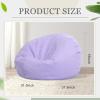 Sliner 2 Pcs Stuffed Animal Storage Bean Bag Chair Cover for Kids Adults (no Filler) Large Stuffable Zipper Beanbag Cover for Organizing Plush Toys or Memory Foam(Green, Small)(Pink and Purple)