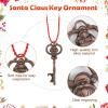 Sliner 20 Set Christmas Santa Key Ornament for No Chimney Houses Vintage Metal Skeleton Charm Key with Santa Claus Card and Red Mesh Bag for Christmas Tree (Red,Black)(Red  Black)