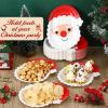 Sliner 200 Pieces Christmas Disposable Plates Santa Paper Plates Christmas Paper Plates, Red and White Party Plates Disposable Plates Serve 200 Guests for Christmas Party Supplies Tableware