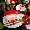 Sliner 200 Pieces Christmas Disposable Plates Santa Paper Plates Christmas Paper Plates, Red and White Party Plates Disposable Plates Serve 200 Guests for Christmas Party Supplies Tableware