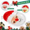 Sliner 200 Pieces Christmas Disposable Plates Santa Paper Plates Christmas Paper Plates, Red and White Party Plates Disposable Plates Serve 200 Guests for Christmas Party Supplies Tableware