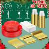 Sliner 210 Pcs Christmas Party Tableware Christmas Disposable Plates and Cups Xmas Cutlery and Napkins for Serves 30 Guests Party Supplies(Red and Gold)(Red and Gold)
