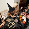 Sliner 227Pcs Gothic Halloween Party Decorations Skull Vintage Supplies Tableware Set Include Tablecloth Tableware for Costume Birthday Party Serve 25